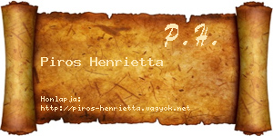 Piros Henrietta névjegykártya